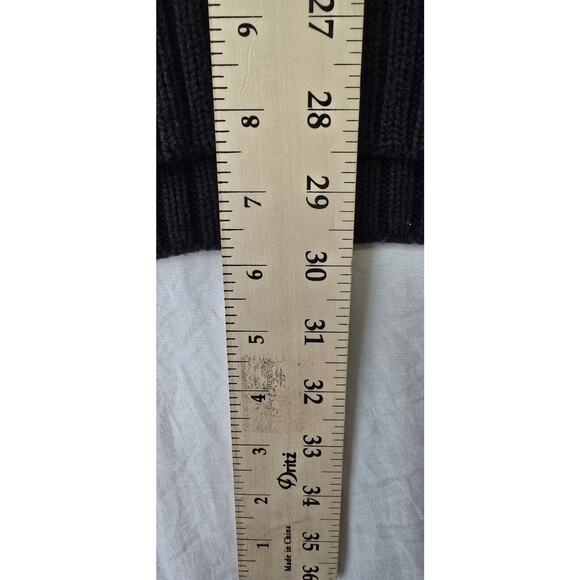 Ralph Lauren Chaps Sweater Men's Black Gary Stripe‎ Knit  1/4 zip XL pullover - Picture 7 of 8